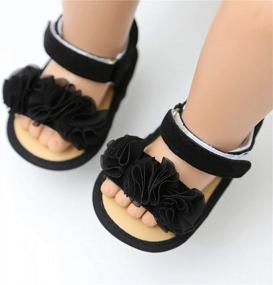 img 2 attached to COSANKIM Infant Baby Girls Summer Sandals W/ Flower Soft Sole First Walker Crib Dress Shoes