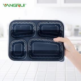 img 1 attached to YANGRUI 34Oz BPA-Free To-Go Containers (40 Pack) With Lids - Reusable Meal Prep Box, Machine Washable, Shrink Wrap For Easy Storage
