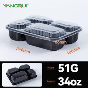 img 2 attached to YANGRUI 34Oz BPA-Free To-Go Containers (40 Pack) With Lids - Reusable Meal Prep Box, Machine Washable, Shrink Wrap For Easy Storage