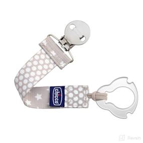 img 4 attached to 🔗 Chicco Universal Two-in-One Baby Pacifier Clip and Holder with Loop for Teethers and Toys, Includes Soft Attachment Ring for Knob-style Pacifiers - Grey/White