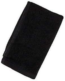 img 1 attached to 🖤 Premium Black Fingertip Towels - Set of 4 | 100% Cotton | Terry-Velour | 11" x 18" | Soft & Absorbent