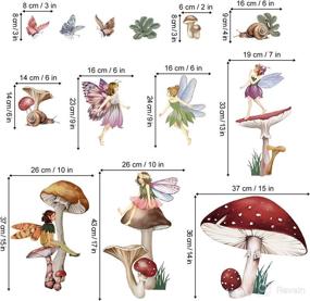 img 1 attached to 🍄 Wondever Fairy Mushroom Wall Stickers: Enchanting Flying Girl with Wings - Magical Peel and Stick Wall Art Decals for Kids Nursery, Baby Room, and Bedroom Décor