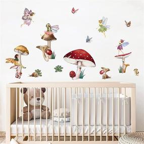 img 3 attached to 🍄 Wondever Fairy Mushroom Wall Stickers: Enchanting Flying Girl with Wings - Magical Peel and Stick Wall Art Decals for Kids Nursery, Baby Room, and Bedroom Décor