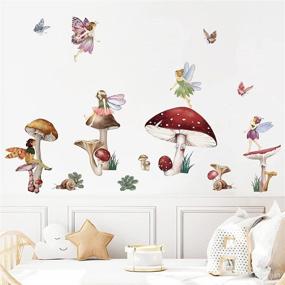 img 4 attached to 🍄 Wondever Fairy Mushroom Wall Stickers: Enchanting Flying Girl with Wings - Magical Peel and Stick Wall Art Decals for Kids Nursery, Baby Room, and Bedroom Décor