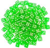 100 count bulk six sided diced6 standard 16mm in green - perfect for tabletop rpgs, board games, and casino games logo