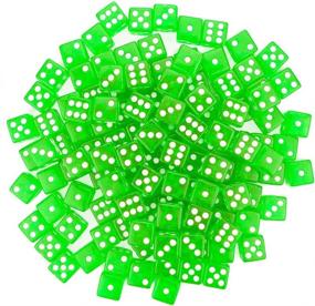 img 4 attached to 100 Count Bulk Six Sided DiceD6 Standard 16Mm In Green - Perfect For Tabletop RPGs, Board Games, And Casino Games