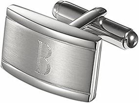 img 1 attached to Visol Personalized Stainless Cufflinks Engraved Men's Accessories via Cuff Links, Shirt Studs & Tie Clips