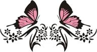 🦋 stylish and feminine practisol car decals: butterfly and flower vinyl stickers for cars/suv - pink black, universal scratch hidden design логотип