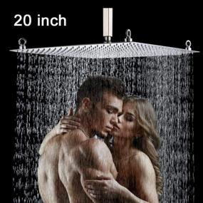 img 3 attached to Ultra-Thin Brushed Nickel Finish 20-Inch Rainfall Shower Head With High Pressure And Full Body Coverage For Luxurious Bathing Experience In Stainless Steel Bathroom