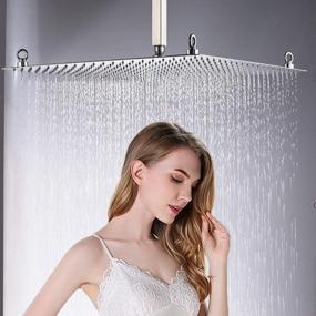img 2 attached to Ultra-Thin Brushed Nickel Finish 20-Inch Rainfall Shower Head With High Pressure And Full Body Coverage For Luxurious Bathing Experience In Stainless Steel Bathroom