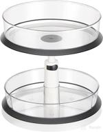 kootek 2 tier lazy susan organizer | 11 inches | height adjustable rotating turntable | spice rack for kitchen cabinet, countertop, bathroom, makeup | pantry organization and storage with 4 divided bins logo