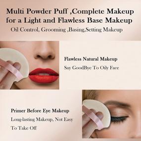img 1 attached to 6 PCS Powder Puff Makeup Blender Set - Soft Triangle Velour Cosmetic Foundation Sponges For Loose Mineral Body Powder, Daubigny Beauty Tools (Nude)