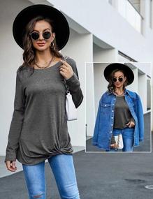 img 2 attached to Stylish And Comfy: Bloggerlove Long Sleeve Shirts For Women With Twist Front Design