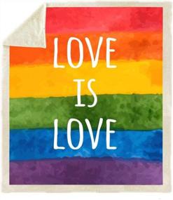 img 2 attached to 🌈 Musesh Fleece Throw Blanket: 50X60 Light Weight Watercolor Flag Painted Rainbow Day Card Love Pride Slogan Tolerance – Perfect Comfortable Blanket for Your Family