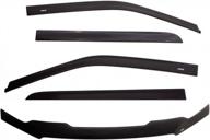 matte black auto ventshade avs ventvisor rain guards & bug shield combo kit - fits 2012-2015 toyota tacoma double cab (56048065) logo