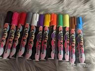 img 1 attached to 6Mm Reversible Tip Neon Chalk Markers, 12 Assorted Colors Wet Erasable For Black Board Signs, Car Window Mirror Glass Non-Porous Surface - Liquid Chalkboard Marker Pens review by Everette Jean