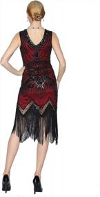 img 3 attached to Vintage Sequin And Fringe Party Dress For Women: Art Deco Gatsby Flapper Style Of The 1920S