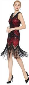 img 2 attached to Vintage Sequin And Fringe Party Dress For Women: Art Deco Gatsby Flapper Style Of The 1920S