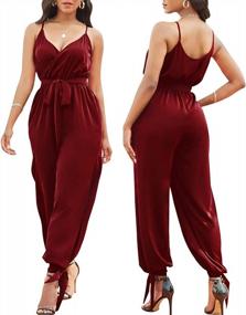 img 2 attached to Women'S Elegant Casual Jumpsuits With Adjustable Spaghetti Straps & Pockets