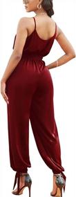 img 3 attached to Women'S Elegant Casual Jumpsuits With Adjustable Spaghetti Straps & Pockets