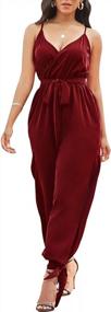 img 4 attached to Women'S Elegant Casual Jumpsuits With Adjustable Spaghetti Straps & Pockets