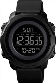 img 4 attached to Waterproof Digital Sports Watch For Men With Stopwatch, Alarm, And LED Backlight - Ideal For Military Use - CKE Brand