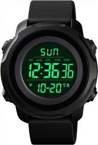 img 3 attached to Waterproof Digital Sports Watch For Men With Stopwatch, Alarm, And LED Backlight - Ideal For Military Use - CKE Brand