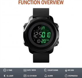 img 1 attached to Waterproof Digital Sports Watch For Men With Stopwatch, Alarm, And LED Backlight - Ideal For Military Use - CKE Brand