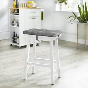 img 2 attached to Baibu Set Of 2 Stool Cushion Rectangular, Super Soft Saddle Stool Cushions Bar Stool Cushion With Four Straps- 2 Pads Only (Gray, 18X9.5X1.5In)