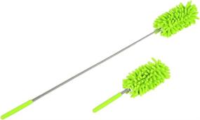 img 1 attached to 🧹 Long-Reach Washable Dusting Brush with Telescopic Pole | Retractable Extendable Flexible Microfiber Duster Set for Home, Car, and Office (Pack of 3)