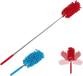 img 3 attached to 🧹 Long-Reach Washable Dusting Brush with Telescopic Pole | Retractable Extendable Flexible Microfiber Duster Set for Home, Car, and Office (Pack of 3)