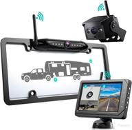 📷 nuoenx wireless backup camera for rv: split screen 5 inch hd monitor with license plate backup camera, rear view camera, ir night vision & waterproof design logo