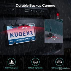 img 1 attached to 📷 Nuoenx Wireless Backup Camera for RV: Split Screen 5 Inch HD Monitor with License Plate Backup Camera, Rear View Camera, IR Night Vision & Waterproof Design