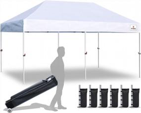 img 4 attached to Offering Unmatched Protection: KEYMAYA 10X20 Commercial Ez Pop Up Canopy Tent With Bonus Heavy Duty Weight Bag!