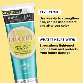 img 1 attached to John Frieda Go Blonder Lemon Miracle Masque In-Shower Hair Treatment Strengthening Lightened Hair Fibers 3.5 Oz
