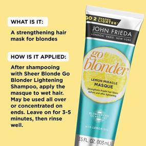 img 2 attached to John Frieda Go Blonder Lemon Miracle Masque In-Shower Hair Treatment Strengthening Lightened Hair Fibers 3.5 Oz
