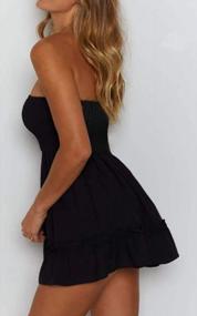 img 2 attached to Stylish Solid Strapless Mini Dress With Ruffle Detail For Women - Perfect For Summer Beach Outings!