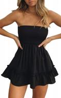 stylish solid strapless mini dress with ruffle detail for women - perfect for summer beach outings! logo