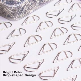 img 3 attached to VENCINK 300 Silver Drop-Shaped Cute Paper Clips - Perfect For Organizing Your Paper Documents!