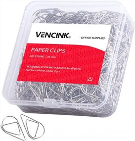 img 4 attached to VENCINK 300 Silver Drop-Shaped Cute Paper Clips - Perfect For Organizing Your Paper Documents!