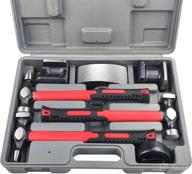 🔧 c&t auto body repair tool kit - 7 piece hammer dolly set, carrying case included - carbon steel dent body fender tool set логотип