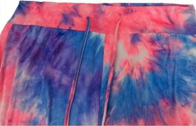 img 1 attached to Women'S Comfy Casual Stretch Tie Dye Palazzo Lounge Pants Wide Leg Pajama Drawstring Pant All Seasons
