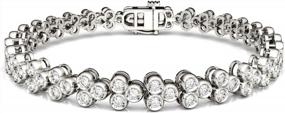 img 4 attached to Sparkling 14K White Gold Moissanite Tennis Bracelet By Charles & Colvard - 2.41Cttw DEW