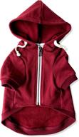 🐶 maroon red dog hoodie with zipper, hook &amp; loop pockets, and adjustable drawstring hood - extra small to extra large sizes. ellie's cozy and versatile adventure dog hoodies логотип