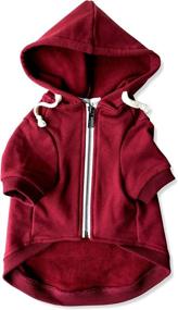 img 4 attached to 🐶 Maroon Red Dog Hoodie with Zipper, Hook &amp; Loop Pockets, and Adjustable Drawstring Hood - Extra Small to Extra Large Sizes. Ellie's Cozy and Versatile Adventure Dog Hoodies