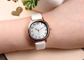 img 3 attached to ⌚ Top Plaza Stylish Women's Leather Numerals Wrist Watches: A Fashionable Timepiece