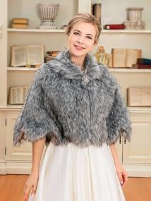 img 2 attached to Stay Warm And Stylish At Your Wedding With Edary'S Faux Fur Shawls And Wraps
