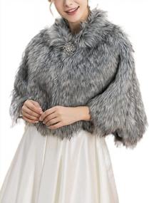 img 4 attached to Stay Warm And Stylish At Your Wedding With Edary'S Faux Fur Shawls And Wraps