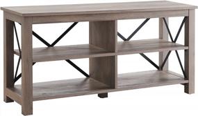 img 3 attached to Gray Oak TV Stand: Sawyer Rectangular Design For TV'S Up To 55 Inches
