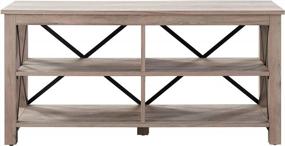 img 2 attached to Gray Oak TV Stand: Sawyer Rectangular Design For TV'S Up To 55 Inches